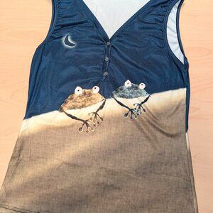 Adorable Frog Pals Tank Top, Women's Size M